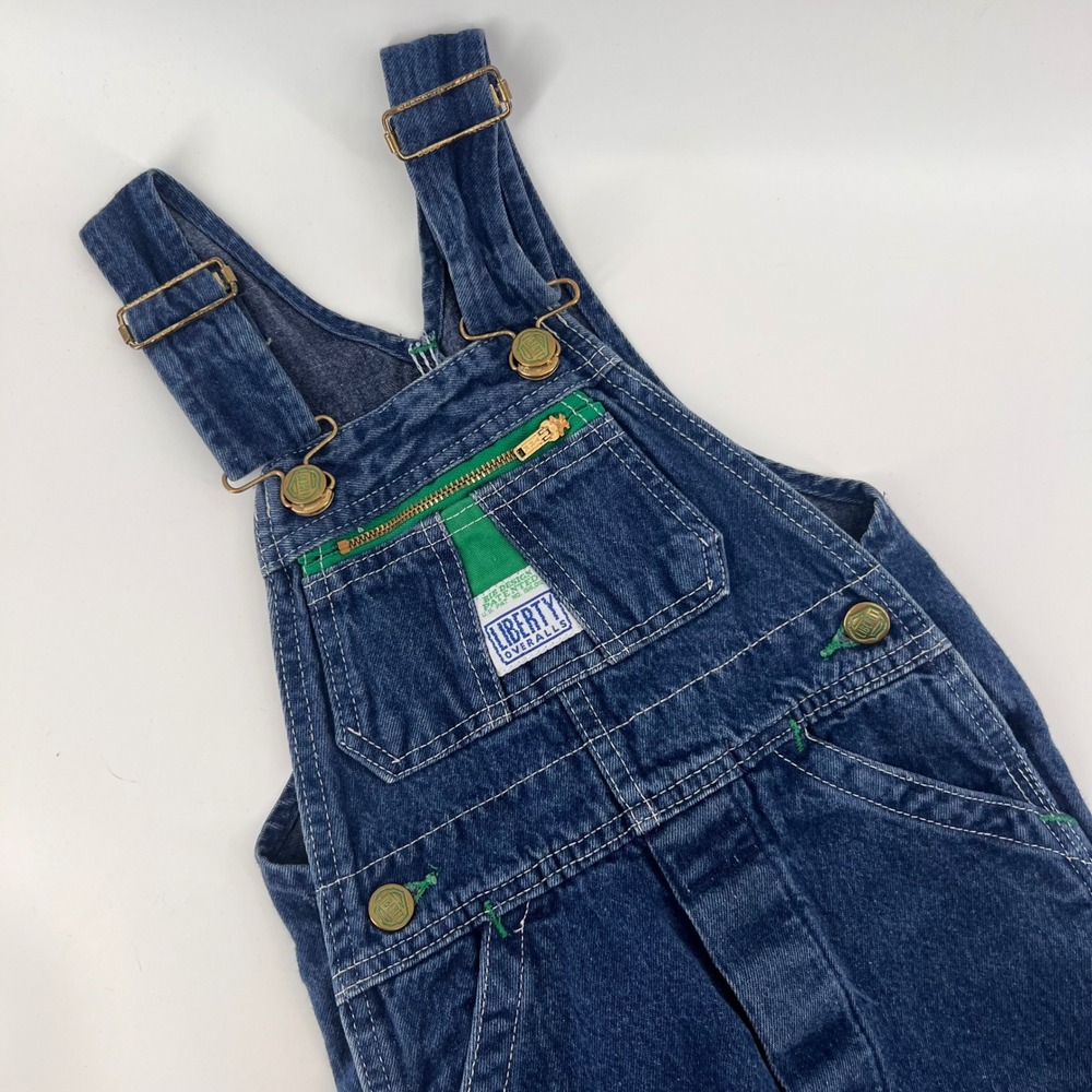 Liberty Kids Size 5 Regular Denim Overalls Cotton Bib Pocket Vintage Workwear
